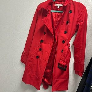 Red trench coat